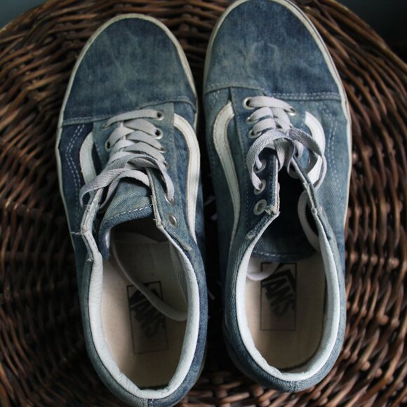Old School denim Vans, size 10 (women's) - Picture 1 of 5